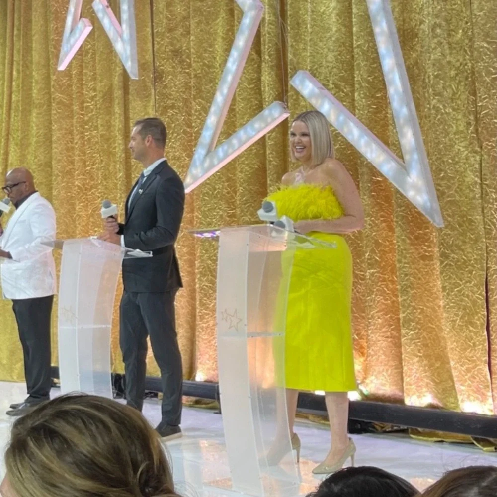 Rebecca Vallance Vibrant Yellow Midi Dress with Feather Detail - Picture 3 of 3